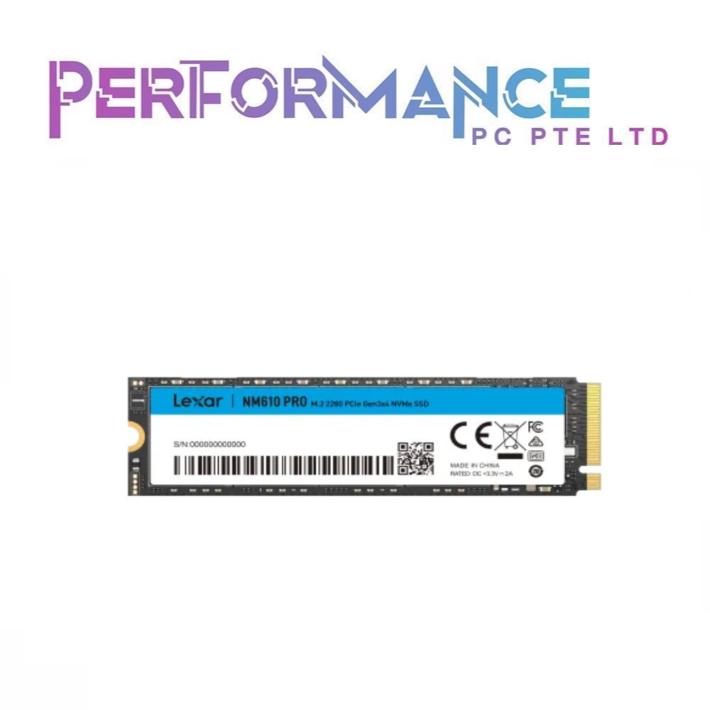 LEXAR NM610 PRO M.2 2280 PCIE Gen3x4 NVME SSD 500GB (5 YEARS WARRANTY BY TECH DYNAMIC PTE LTD)