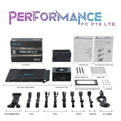 SEASONIC SPX 750 PSU/80 PLUS Platinum Certified/Fully Modular/Hybrid Fan/SPX to ATX Bracket , Cable Seperated (10 YEARS WARRANTY BY CORBELL TECHNOLOGY PTE LTD)