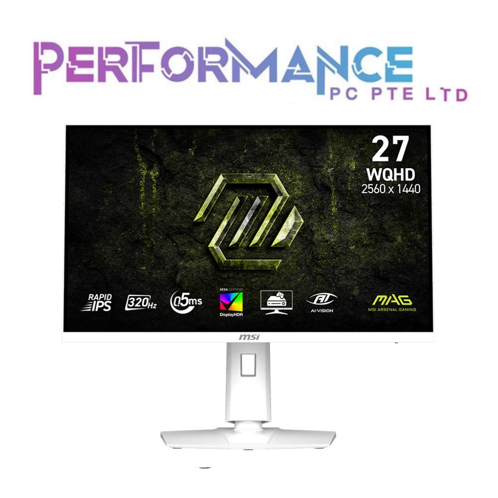 MSI MAG 274QRFW X32 320 HZ RAPID IPS 2560 x 1440 (WQHD) GAMING MONITOR (3 YEARS WARRANTY BY CORBELL TECHNOLOGIES PTE LTD