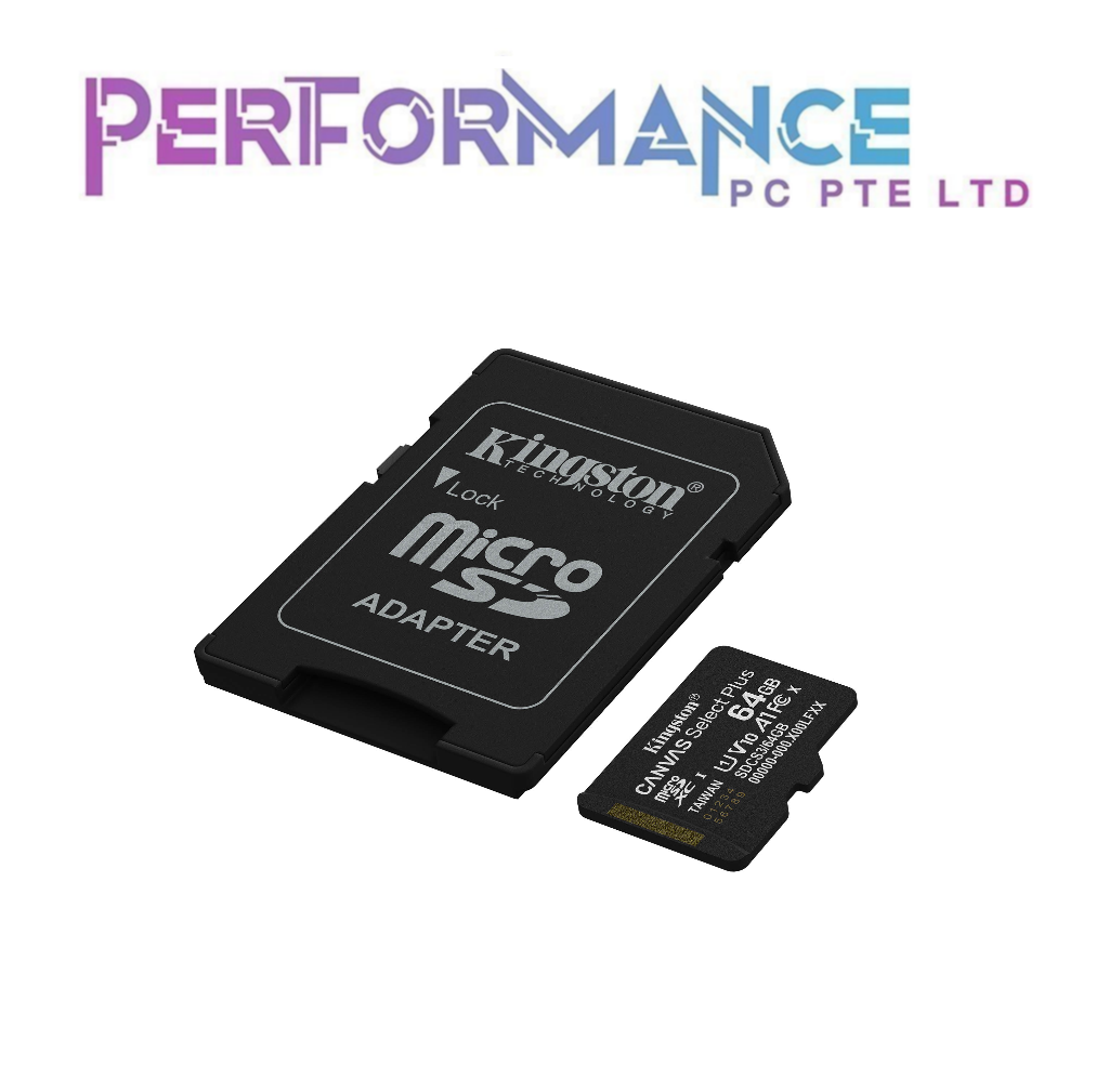 Kingston SDCS3 microSDXC CARD Canvas Select Plus Gen3 100MB/s  64GB /128GB /256GB /512GB /1TB (LIFETIME WARRANTY BY CONVERGENT)
