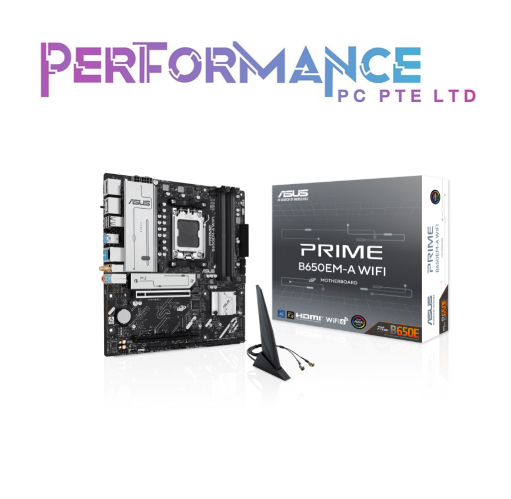 ASUS PRIME B650EM-A WIFI MICRO ATX MOTHERBOARD DDR5 PCIE 5.0 READY (3 YEARS WARRANTY BY BAN LEONG PTE LTD)