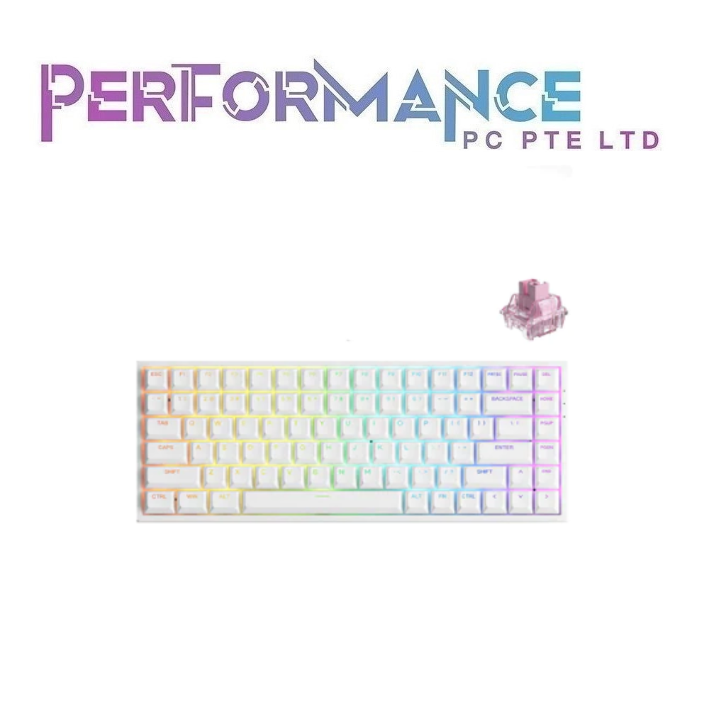 AKKO 3084S Shine-Through ASA Keyboard White Akko Jelly Pink  (1 YEARS WARRANTY BY TECH DYNAMIC PTE LTD)