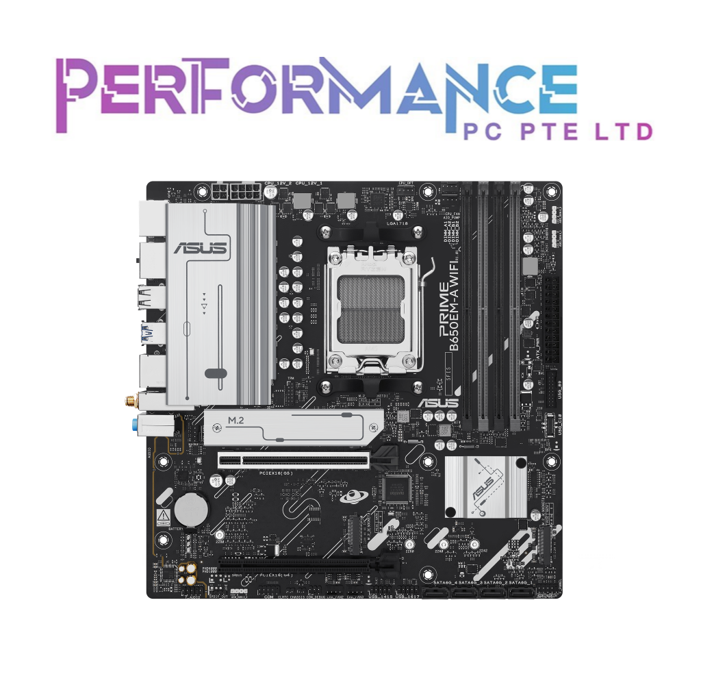 ASUS PRIME B650EM-A WIFI MICRO ATX MOTHERBOARD DDR5 PCIE 5.0 READY (3 YEARS WARRANTY BY BAN LEONG PTE LTD)
