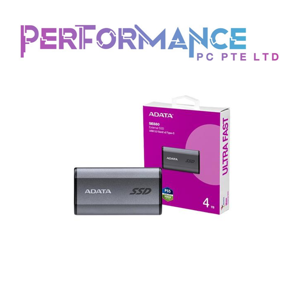 ADATA Elite SE880 EXTERNAL SOLID STATE DRIVE TITANIUM 4TB (5 YEAR WARRANTY BY CORBELL TECHNOLOGY PTE LTD)