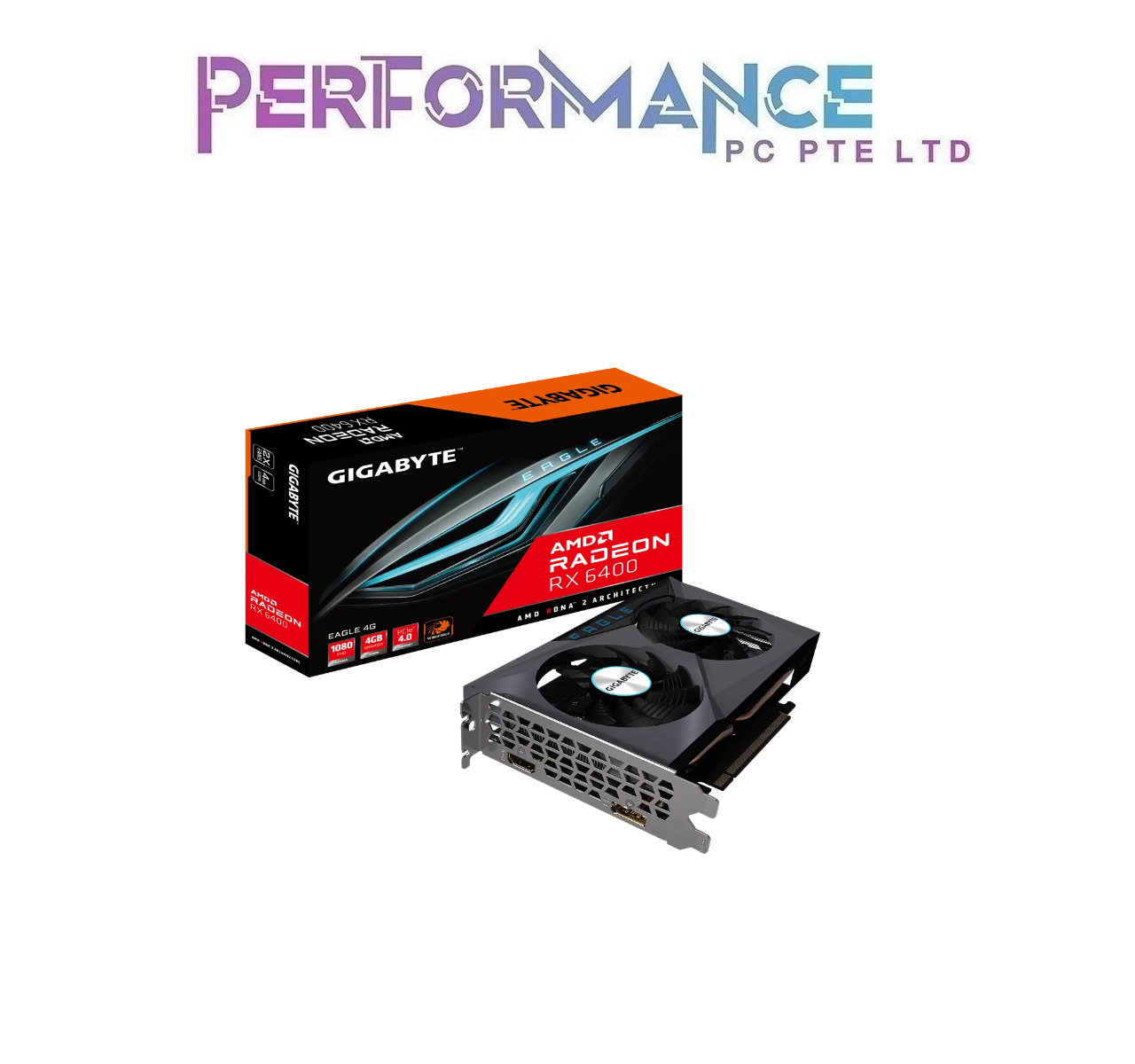 GIGABYTE  Radeon RX 6400 RX6400 EAGLE 4G GV R64EAGLE-4GD GRAPHICS CARD (3 YEARS WARRANTY BY CDL TRADING PTE LTD)