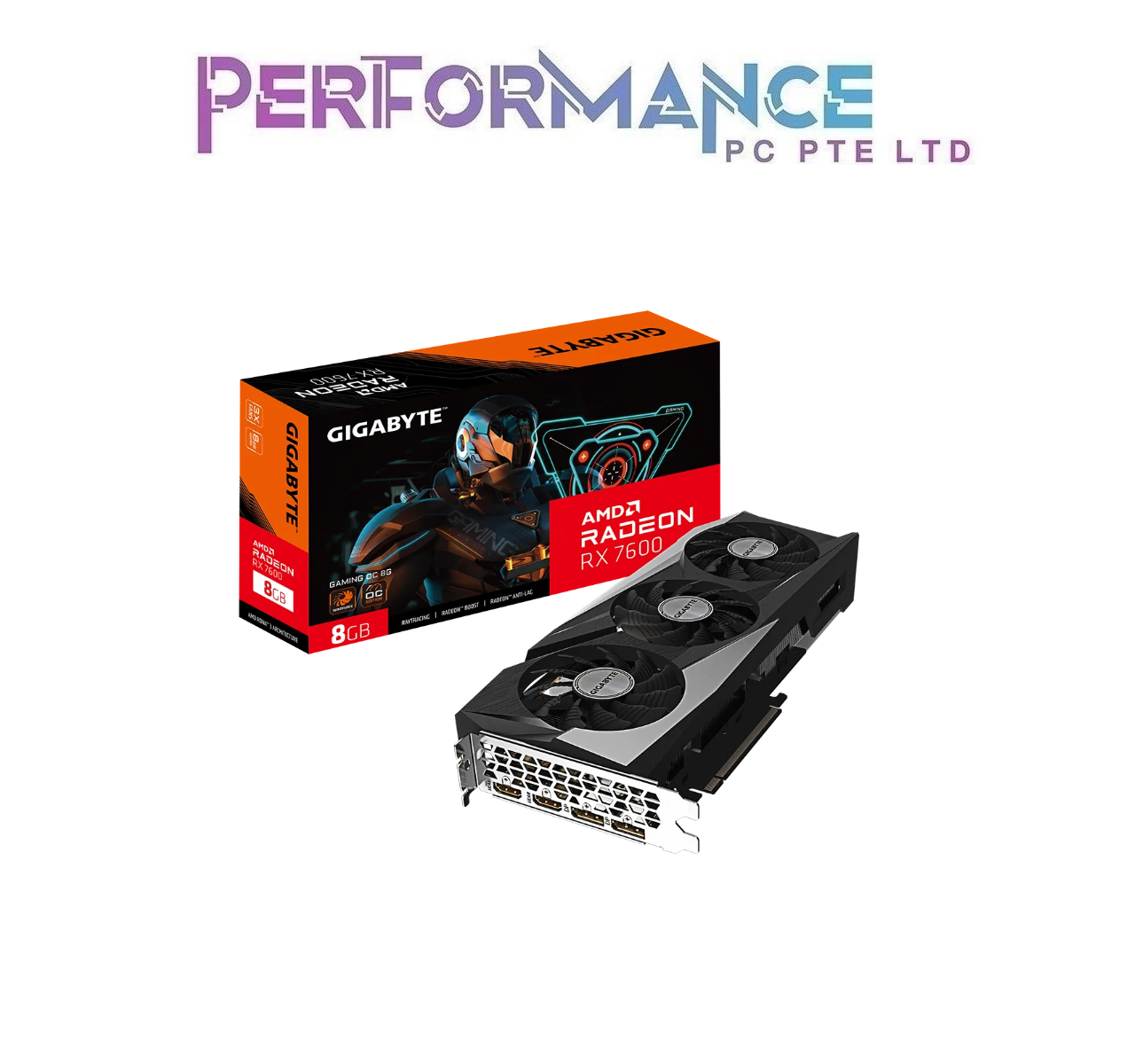 GIGABYTE Radeon RX 7600 RX7600 GAMING OC 8G GV R76GAMING OC-8GD GRAPHICS CARD (3 YEARS WARRANTY BY CDL TRADING PTE LTD)