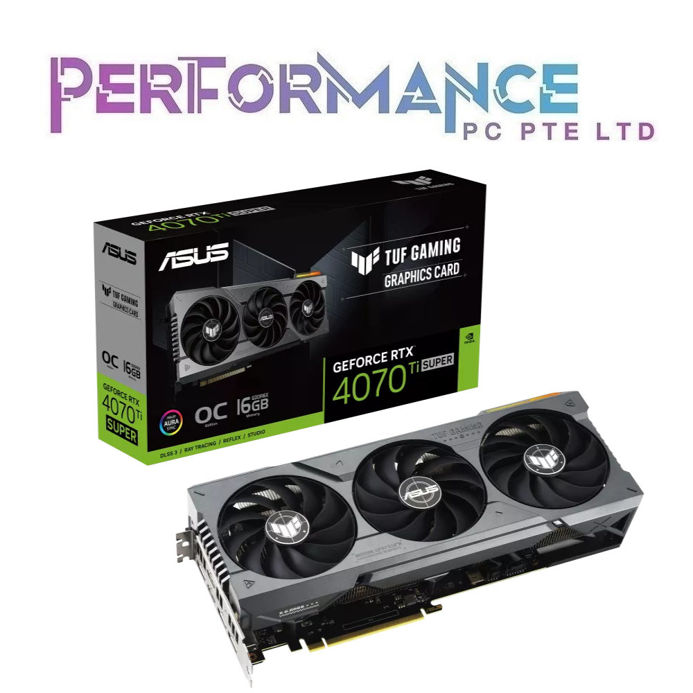 ASUS TUF Gaming GeForce RTX 4070 Ti RTX4070 Ti RTX 4070Ti RTX4070Ti SUPER 16GB GDDR6X OC Edition - Black/White (3 YEARS WARRANTY BY BAN LEONG TECHNOLOGY PTE LTD)