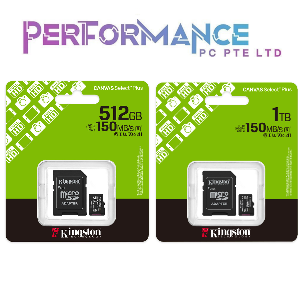 Kingston SDCS3 microSDXC CARD Canvas Select Plus Gen3 100MB/s  64GB /128GB /256GB /512GB /1TB (LIFETIME WARRANTY BY CONVERGENT)