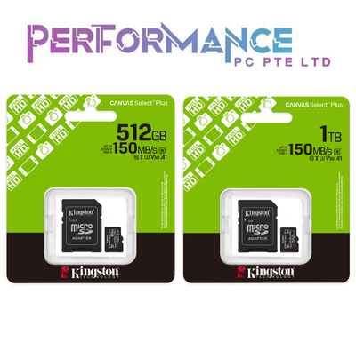 Kingston SDCS3 microSDXC CARD Canvas Select Plus Gen3 100MB/s  64GB /128GB /256GB /512GB /1TB (LIFETIME WARRANTY BY CONVERGENT)