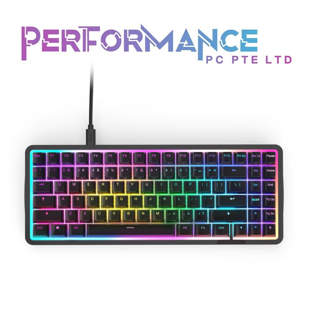 NZXT Function Elite MiniTKL Premium Tenkeyless Magnetic Gaming Keyboard- Black & White (2YEARS WARRANTY BY TECH DYNAMIC)
