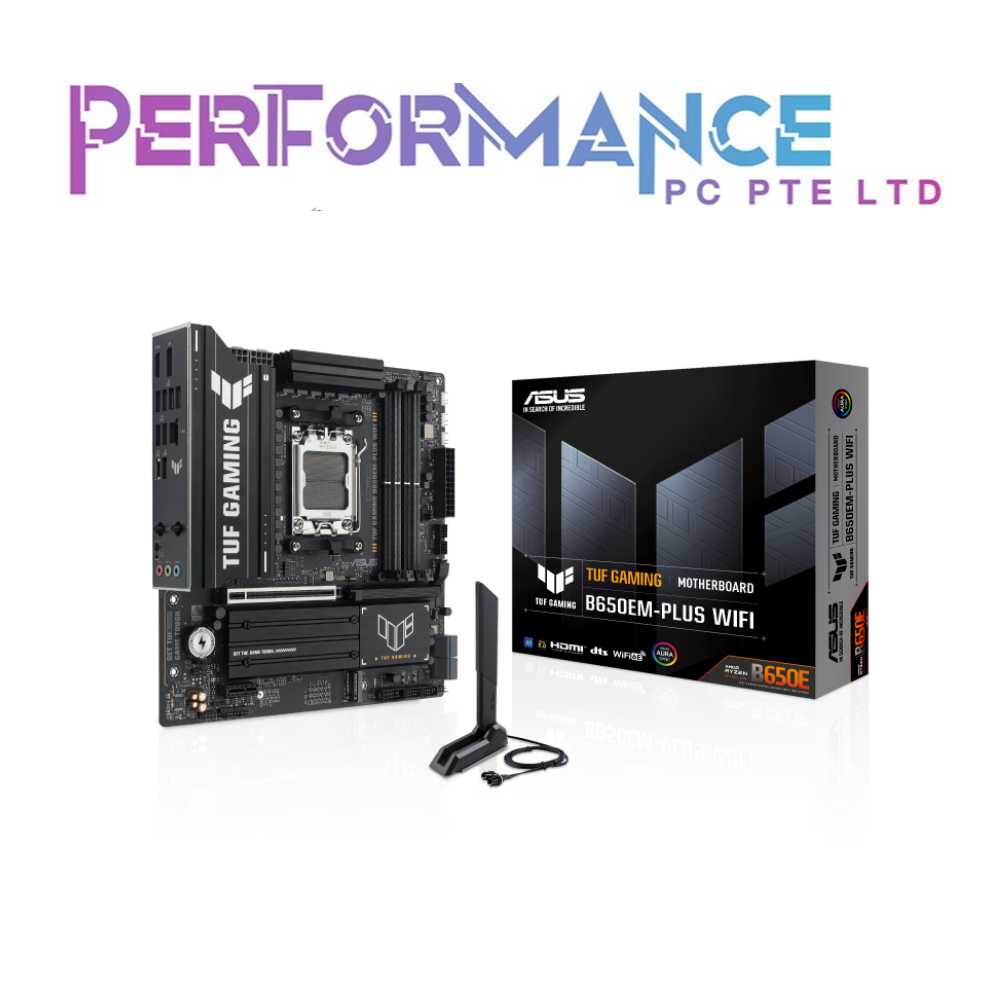 ASUS TUF GAMING B650EM-PLUS WIFI AMD B650 CHIPSET DDR5 MOTHERBOARD (3 YEARS WARRANTY BY BAN LEONG TECHOLOGIES PTE LTD)