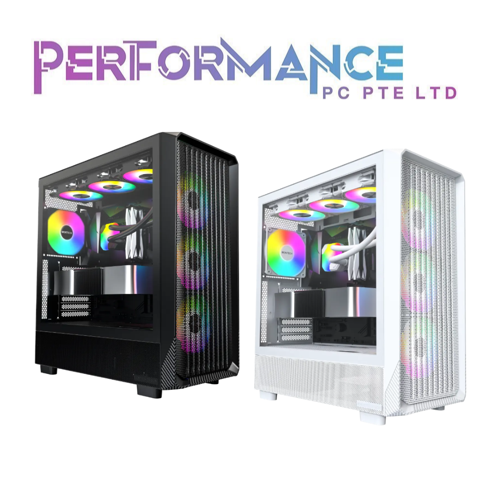 MONTECH X5 ARGB ATX CASING BLACK / WHITE 4 ARGB FAN(1 YEAR WARRANTY BY TECH DYNAMIC PTE LTD)
