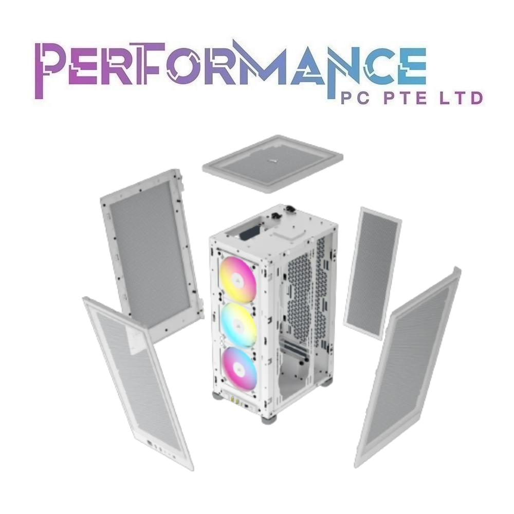 CORSAIR iCUE 2000D RGB AIRFLOW Mini-ITX PC Case - White / Black (2 YEARS WARRANTY BY CONVERGENT SYSTEMS PTE LTD)