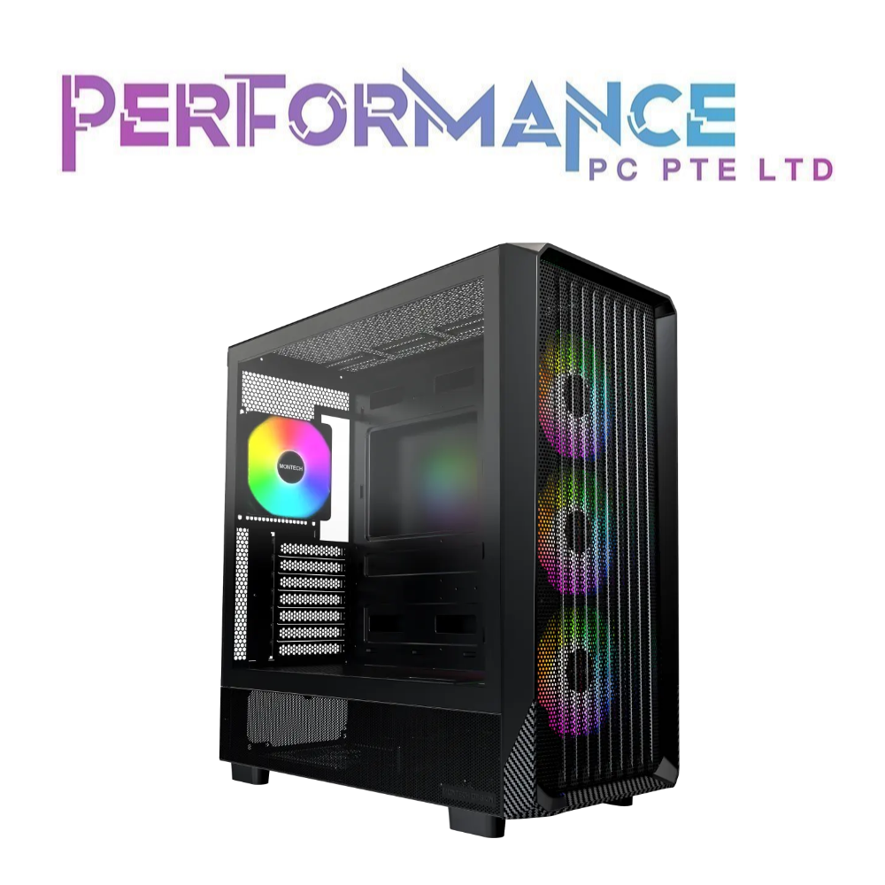MONTECH X5 ARGB ATX CASING BLACK / WHITE 4 ARGB FAN(1 YEAR WARRANTY BY TECH DYNAMIC PTE LTD)