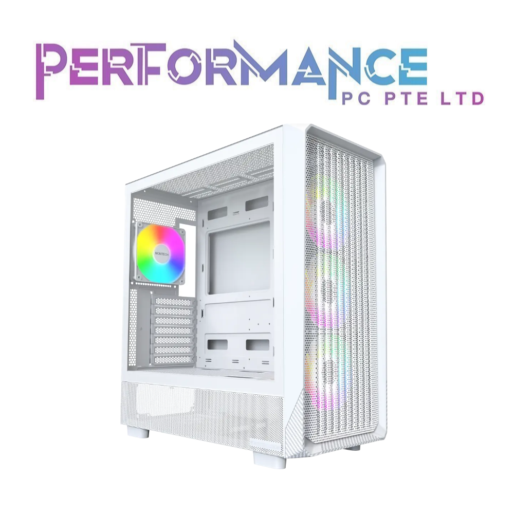 MONTECH X5 ARGB ATX CASING BLACK / WHITE 4 ARGB FAN(1 YEAR WARRANTY BY TECH DYNAMIC PTE LTD)