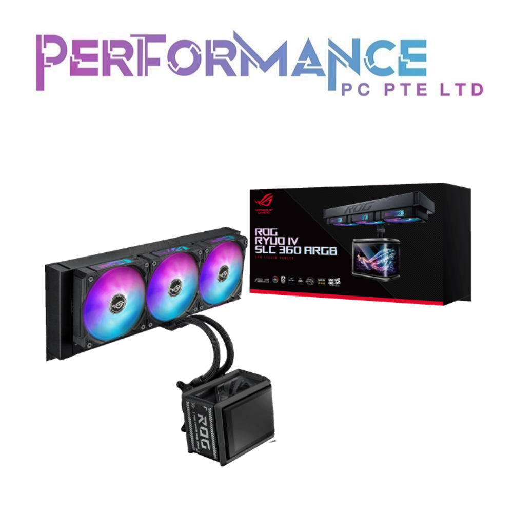 ASUS ROG Ryuo IV SLC 360 ARGB 6.67-inch AMOLED display sliding LCD panel Aura Fan Edge GAMING CPU COOLER ( 6 Years warranty for AIO , 2 Years warranty for LCD )
