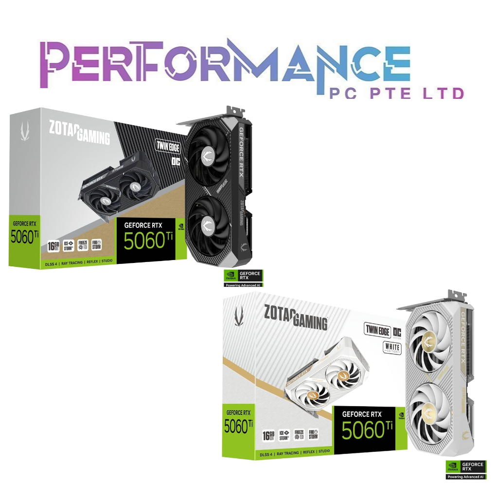 ZOTAC GAMING GeForce RTX 5060 Ti 5060Ti 8GB/16GB Twin Edge OC GRAPHICS CARD (3 YEARS WARRANTY BY TECH DYNAMIC)