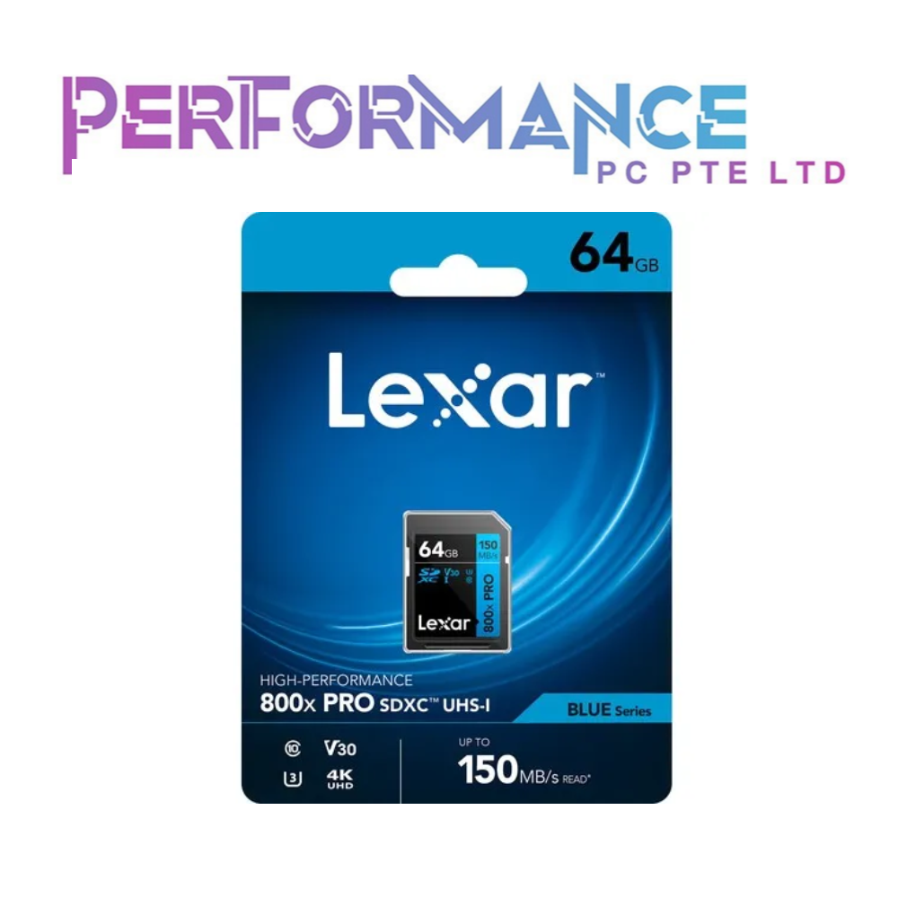 LEXAR HIGH PERFORMANCE 800x PRO SDHC™/SDXC™ UHS-I CARD BLUE SERIES (LIMITED LIFETIME WARRANTY BY TECH DYNAMIC PTE LTD)