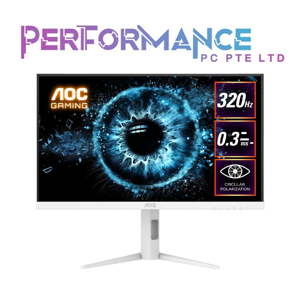 AOC Q27G4SL/WS 27" QHD 320Hz 2560 × 1440  0.3ms Gaming Monitor (3 YEARS WARRANTY BY CORBELL TECHNOLOGY PTE LTD)