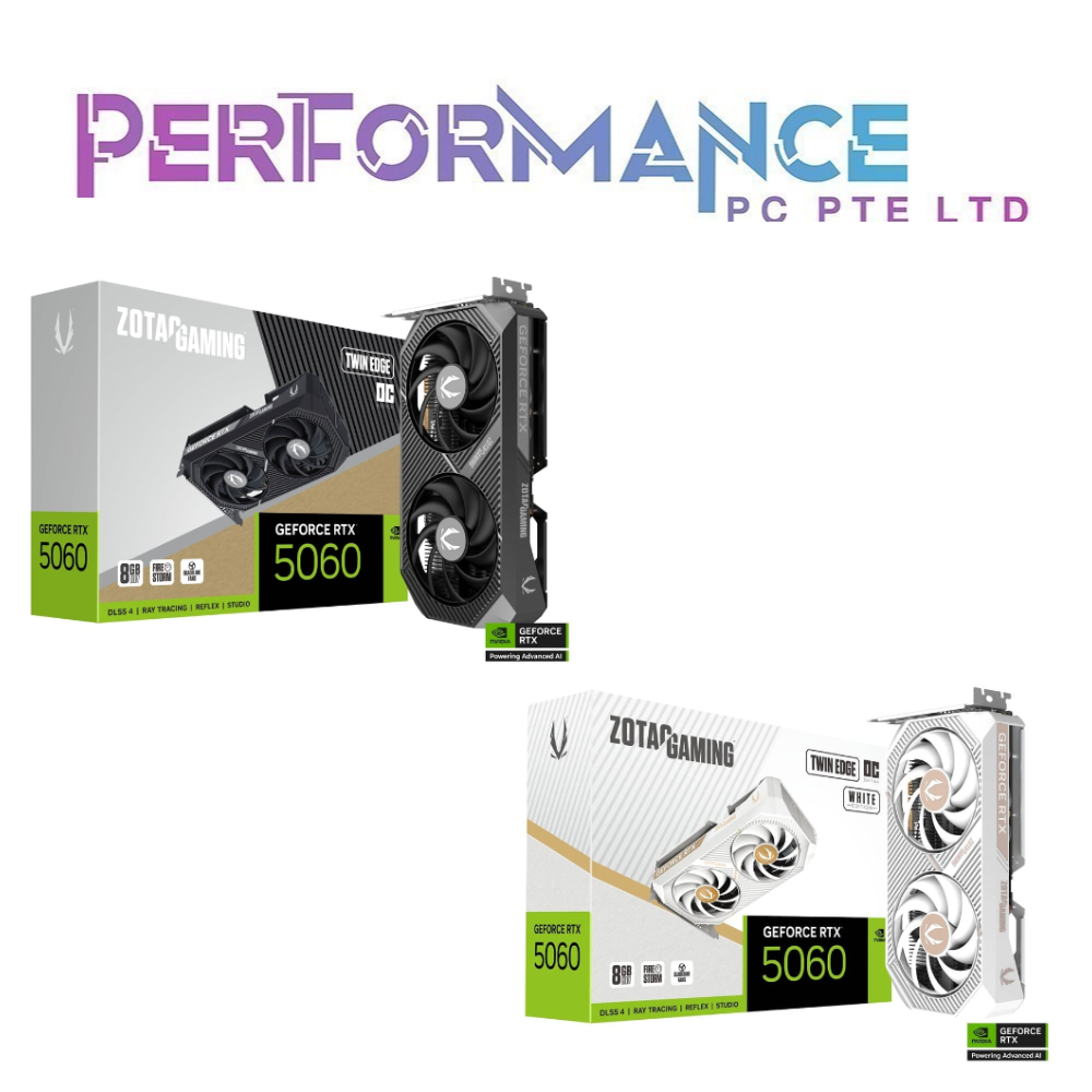 ZOTAC GAMING RTX 5060 TWIN EDGE OC 8GB Black/White  (3 + 2 YEARS WARRANTY BY TECH DYNAMIC PTE LTD)