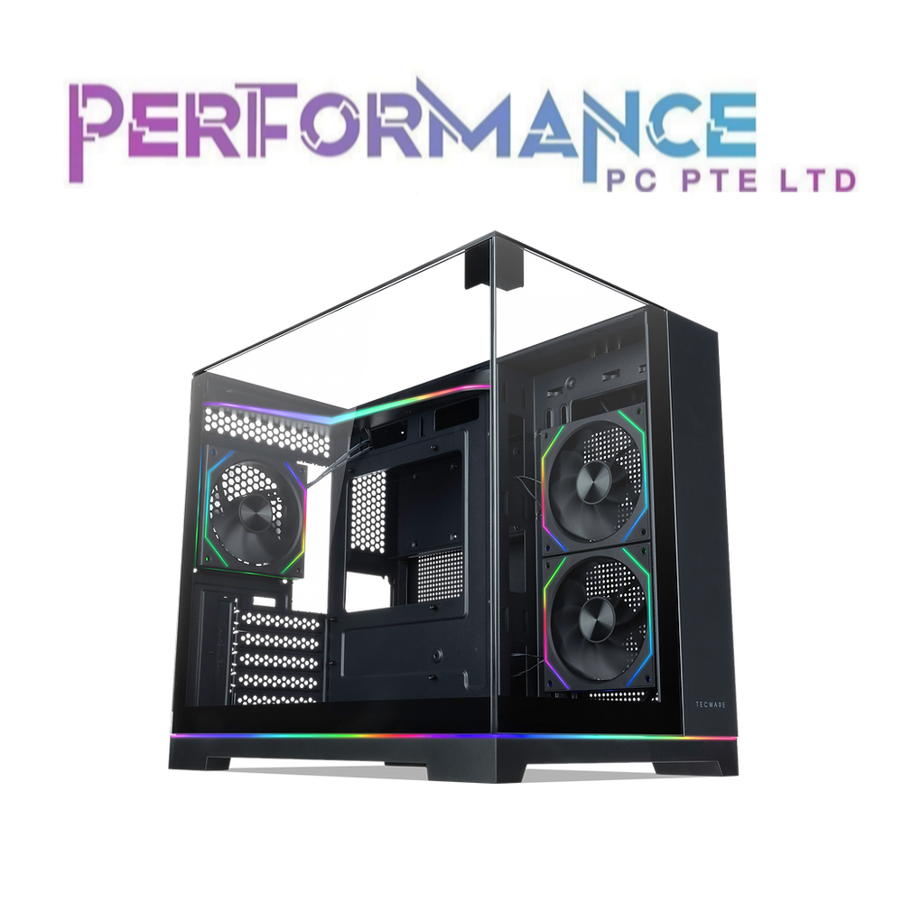 Tecware VX Prism M TG Matx Case w/ 3 x ARGB Fans White/Black (1 YEAR WARRANTY BY TECH DYNAMIC PTE LTD)