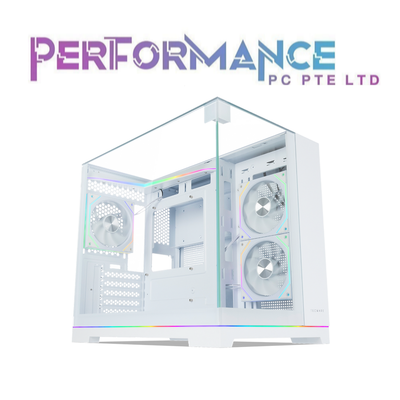 Tecware VX Prism M TG Matx Case w/ 3 x ARGB Fans White/Black (1 YEAR WARRANTY BY TECH DYNAMIC PTE LTD)