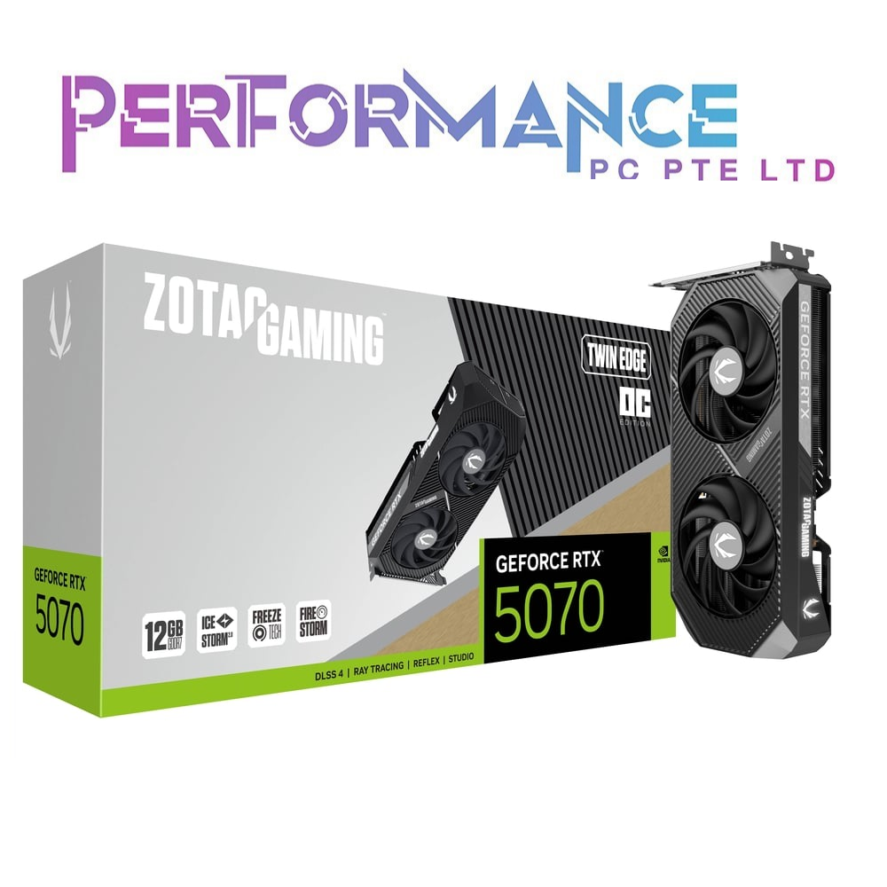 ZOTAC GAMING GEFORCE RTX 5070 RTX5070 TWIN EDGE OC 12GB (3 YEARS WARRANTY BY TECH DYNAMIC PTE LTD)