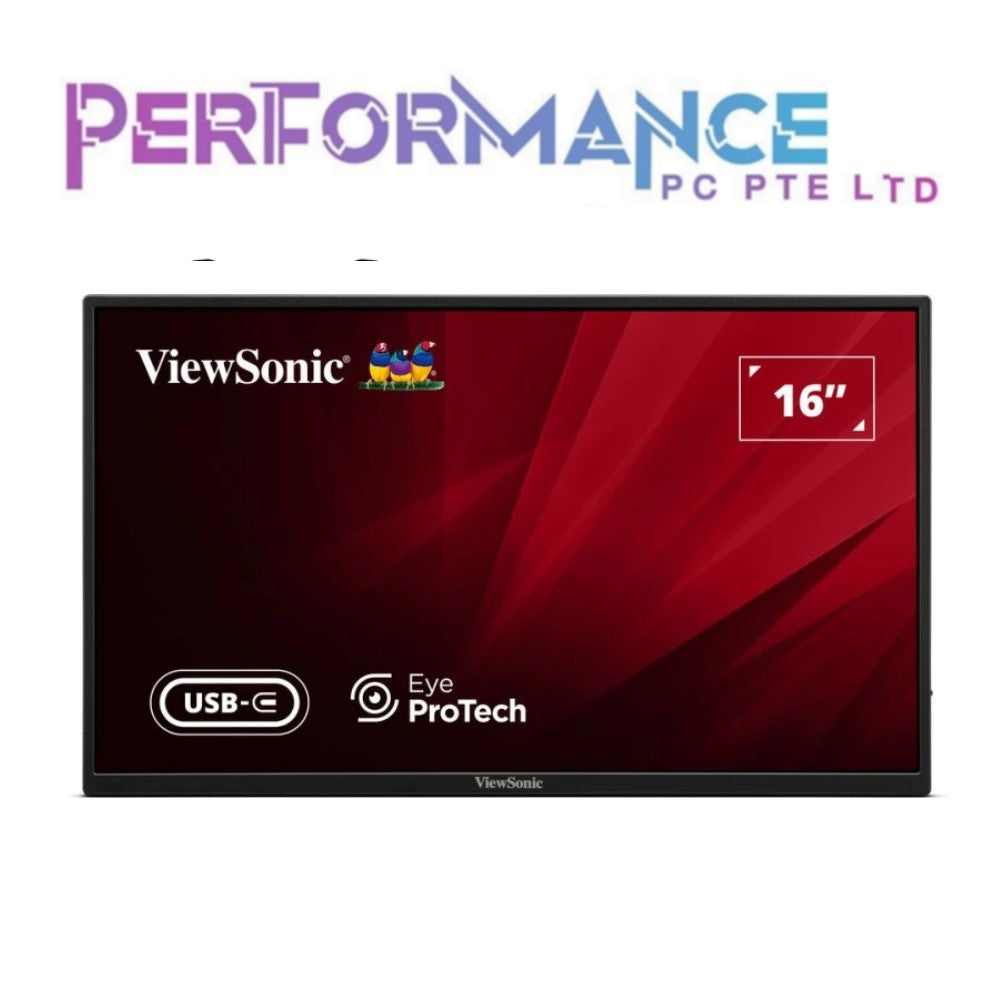 VIEWSONIC VA1650 16” USB-C LIGHTWEIGHT PORTABLE MONITOR (3 YEARS WARRANTY BY KAIRA TECHNOLOGIES PTE LTD)