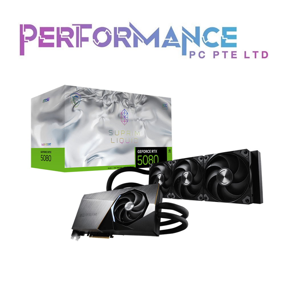 MSI RTX5090 RTX 5080 SUPRIM LIQUID SOC 16G GDDR7 GAMING GRAPHICS CARD (3 YEARS WARRANTY BY CORBELL TECHNOLOGIES PTE LTD)