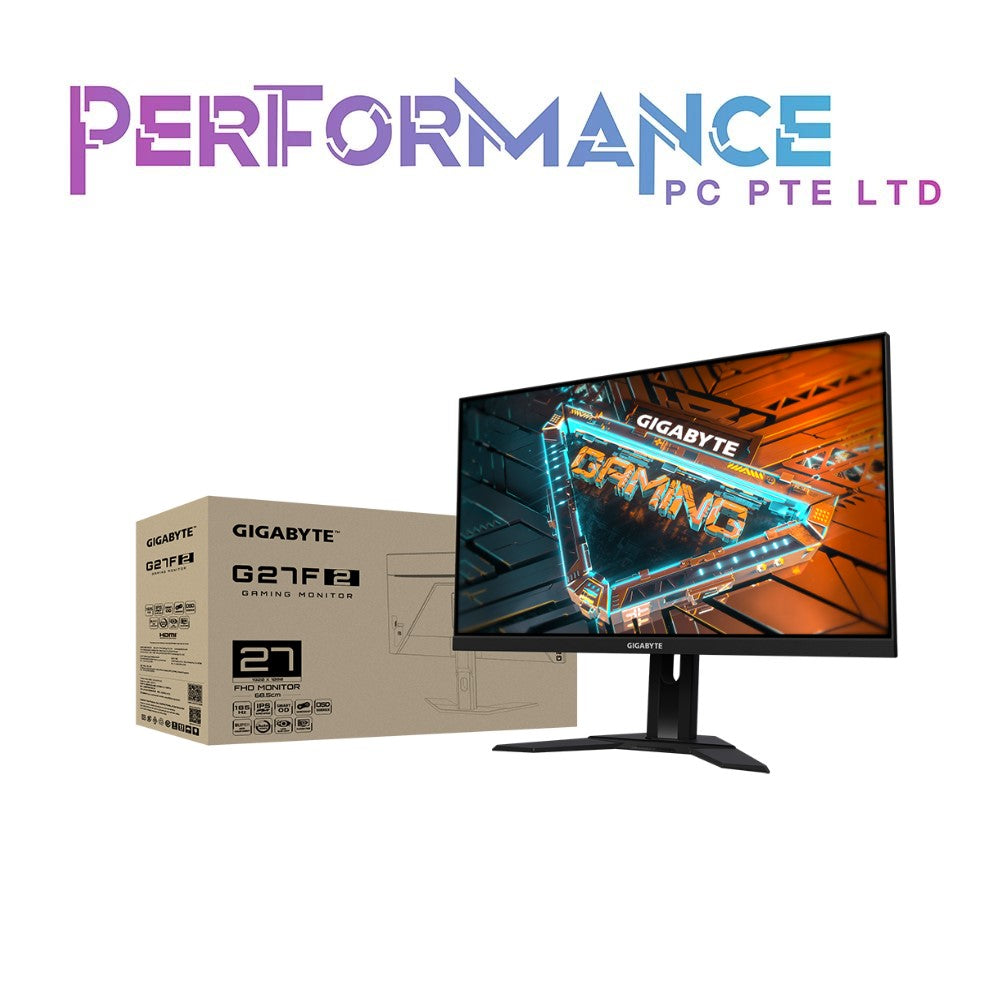 Gigabyte G27F 27" 144Hz 1080P Gaming Monitor, 1920 x 1080 IPS Display, 1ms (MPRT) Response Time, 95% DCI-P3, FreeSync Premium, 1x Display Port 1.2, 2x HDMI 1.4, 2x USB 3.0, BLACK (G27F-SA) (3 YEARS WARRANTY BY CDL TRADING PTE LTD)