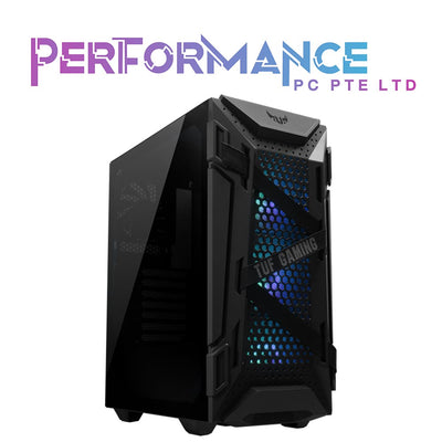 ASUS TUF Gaming GT301 Mid-Tower Compact Case for ATX Motherboards with Honeycomb Front Panel, 120mm Aura Addressable RBG Fans, Headphone Hanger, and 360mm Radiator Support, 2 x USB 3.2 (2 YEARS WARRANTY BY BAN LEONG TECHNOLOGIES PTE LTD)