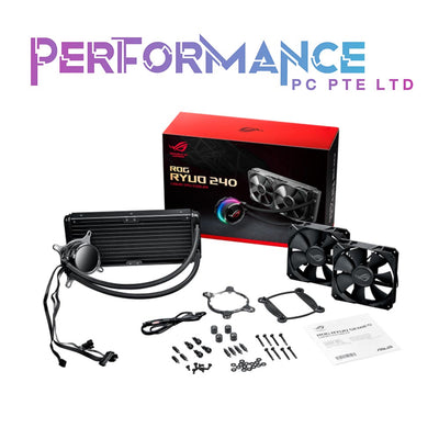 ASUS ROG RYUO 240 OLED AIO Liquid CPU Cooler 240mm Radiator Dual 120mm 4-Pin PWM Fan with OLED Panel & Fan Control 1.77 (3 YEARS WARRANTY BY BAN LEONG TECHNOLOGIES PTE LTD)