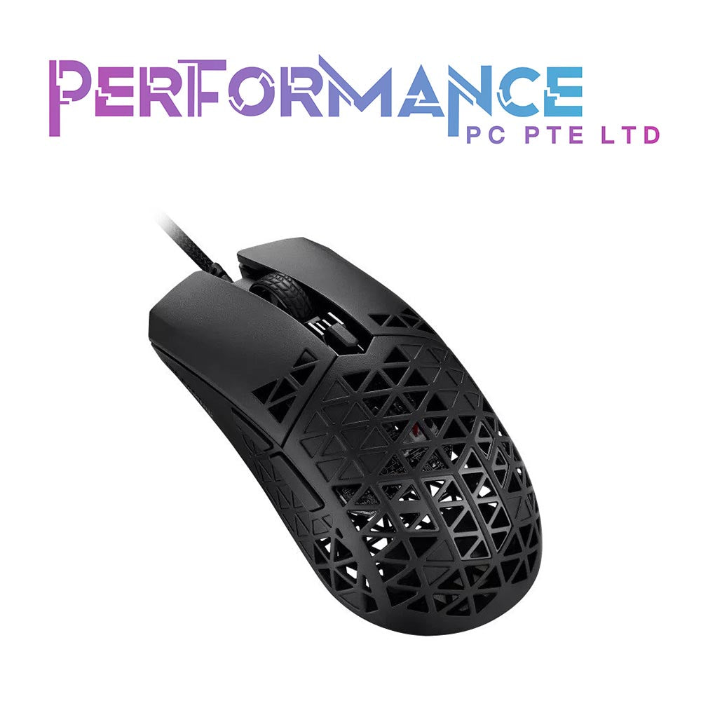 ASUS TUF Gaming M4 Air Lightweight Gaming Mouse | 16,000 dpi Sensor, Programmable Buttons, 47g Ultralight Air Shell, IPX6 Water Resistance, TUF Gaming Paracord and Low Friction PTFE Feet, Black (2 YEARS WARRANTY BY BAN LEONG TECHNOLOGIES PTE LTD)