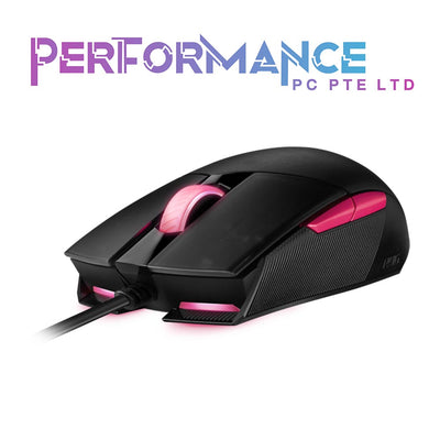 ASUS Optical Gaming Mouse - ROG Strix Impact II Electro Punk Edition | 6,200 DPI Sensor | Wired Gaming Mouse for PC | Ultimate Comfort | Aura Sync RGB, Armoury II (2 YEARS WARRANTY BY BAN LEONG TECHNOLOGIES PTE LTD)