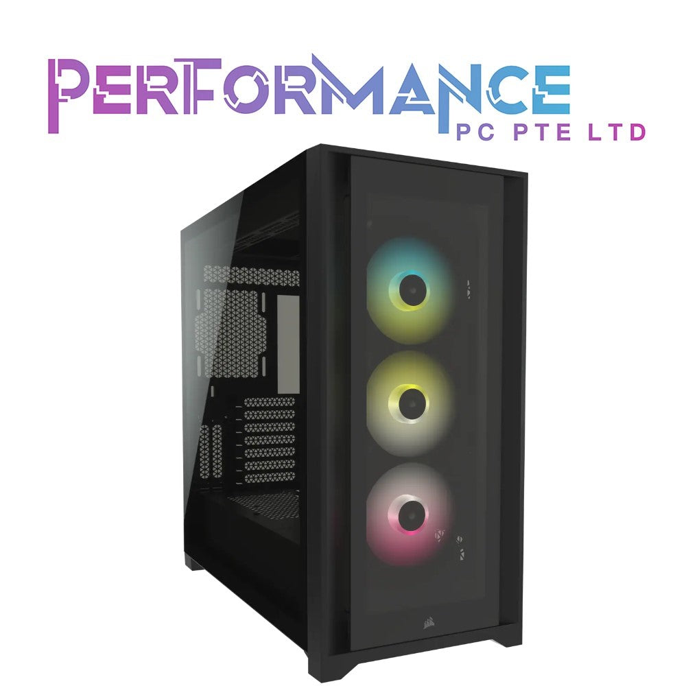 Corsair iCUE 5000X RGB Tempered Glass Mid-Tower ATX PC Smart Case - Black/White (2 YEARS WARRANTY BY CONVERGENT SYSTEMS PTE LTD)