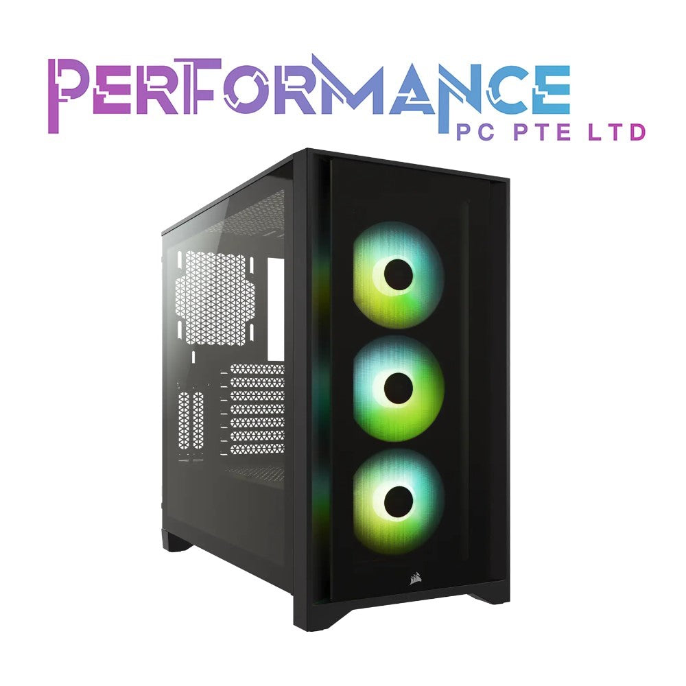 Corsair iCUE 4000X RGB Mid-Tower ATX PC Case - Black/White (2 YEARS WARRANTY BY CONVERGENT SYSTEMS PTE LTD)