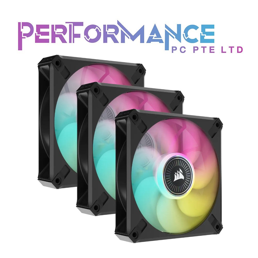 CORSAIR ML120 RGB Elite, 120mm Magnetic Levitation RGB Fan with AirGuide, 3-Pack with Lighting Node CORE Black/White (2 YEARS WARRANTY BY CONVERGENT SYSTEMS PTE LTD)