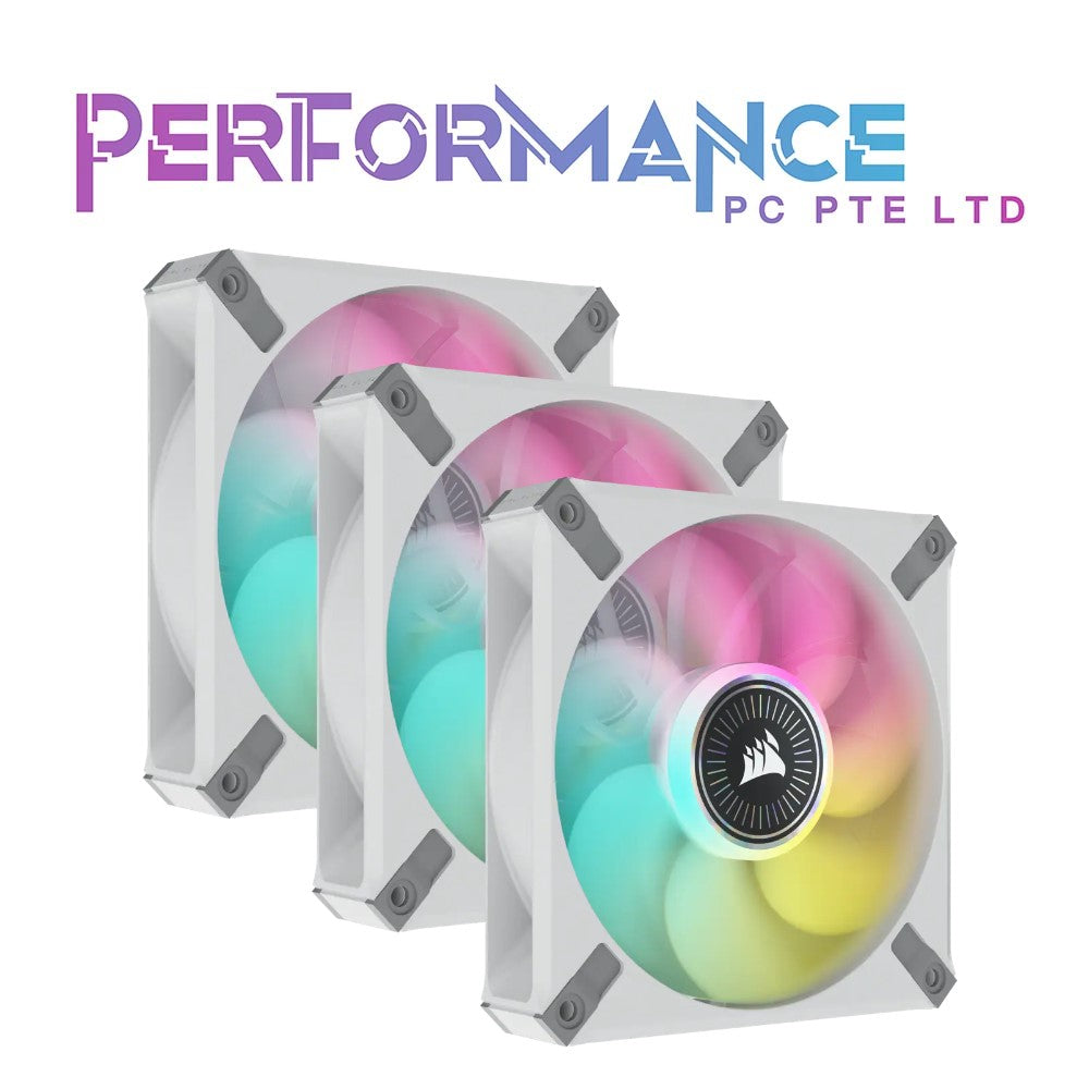 CORSAIR ML120 RGB Elite, 120mm Magnetic Levitation RGB Fan with AirGuide, 3-Pack with Lighting Node CORE Black/White (2 YEARS WARRANTY BY CONVERGENT SYSTEMS PTE LTD)