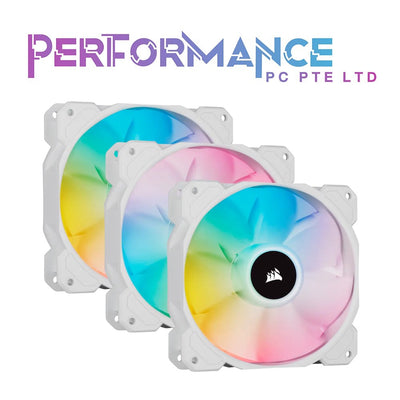 CORSAIR iCUE SP120 RGB ELITE Performance 120mm PWM Triple Fan Kit with iCUE Lighting Node CORE (Pack of 3) Black/White (2 YEARS WARRANTY BY CONVERGENT SYSTEMS PTE LTD)