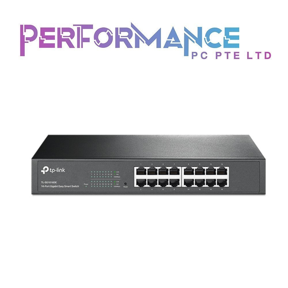 TP-Link TL-SG1016DE 16 Port Gigabit Switch | Easy Smart Managed | Plug & Play | Lifetime Protection | Desktop/Rackmount | Sturdy Metal w/ Shielded Ports | Support QoS, Vlan, IGMP & Link Aggregation (3 YEARS WARRANTY BY BAN LEONG TECHNOLOGIES PTE LTD)