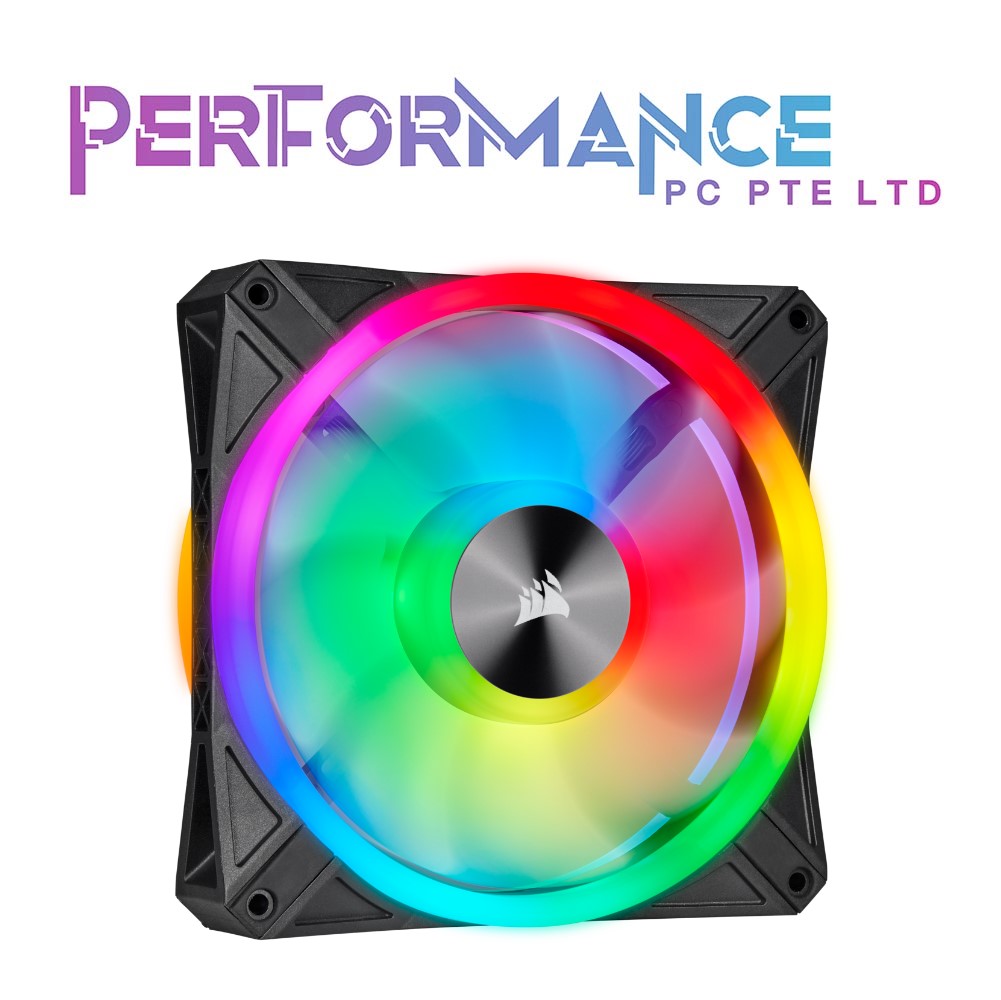 Corsair QL Series, QL140 RGB, 140mm RGB LED Fan, Single Pack/Dual Pack with Lighting Node Core (2 YEARS WARRANTY BY CONVERGENT SYSTEMS PTE LTD)