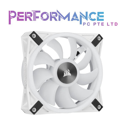 Corsair QL Series, iCUE QL120 RGB, 120mm RGB LED PWM White Fan, Single Fan/Triple Fan Pack with Lighting Node CORE (2 YEARS WARRANTY BY CONVERGENT SYSTEMS PTE LTD)