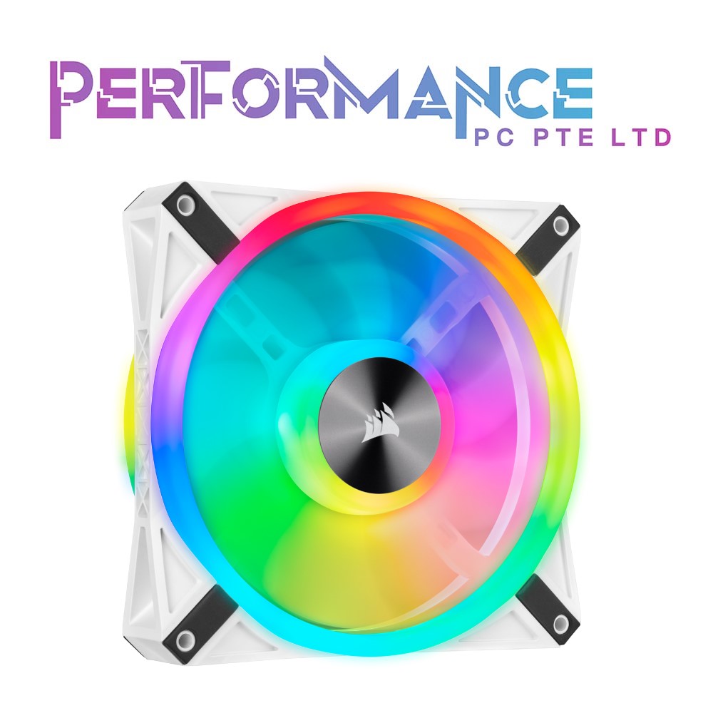 Corsair QL Series, iCUE QL140 RGB, 140mm RGB LED PWM White Fan, Single Fan/Dual Fan Pack with Lighting Node CORE (2 YEARS WARRANTY BY CONVERGENT SYSTEMS PTE LTD)