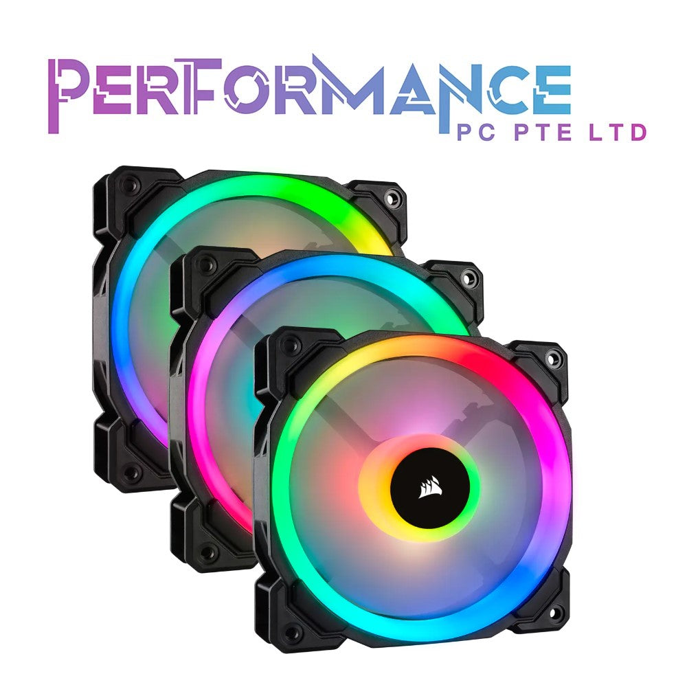 Corsair LL120 RGB 120mm Dual Light Loop RGB LED PWM Fan Single Pack/Triple Fan Pack with Lighting Node CORE Black (2 YEARS WARRANTY BY CONVERGENT SYSTEMS PTE LTD)