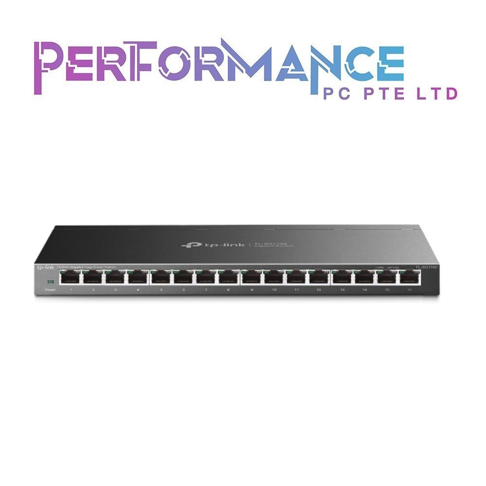 TP-Link TL-SG116E 16 Port Gigabit Switch | Easy Smart Managed | Plug & Play | Desktop/Wall-Mount | Sturdy Metal w/ Shielded Ports | Support QoS, Vlan, IGMP and LAG (3 YEARS WARRANTY BY BAN LEONG TECHNOLOGIES PTE LTD)