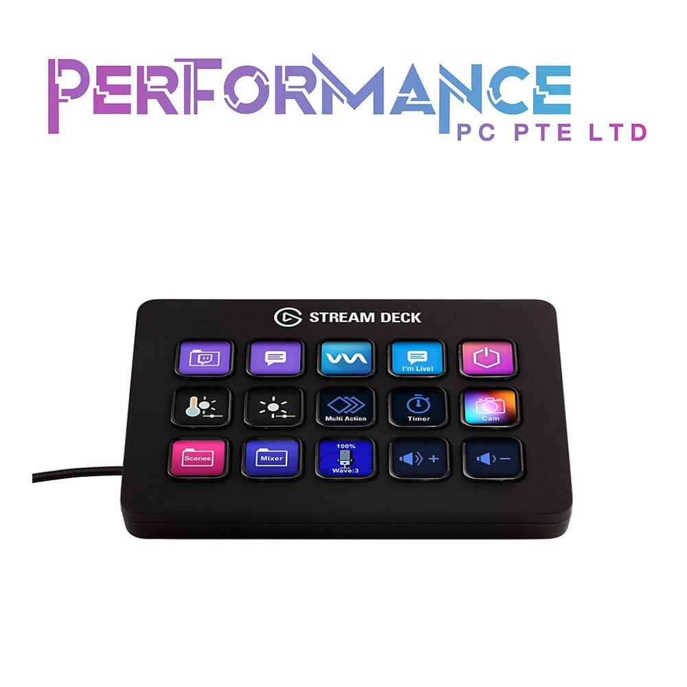 Elgato Stream Deck MK.2-Tactile Control Interface, 15 Customizable LCD Keys, Trigger Actions in apps, OBS, Twitch, YouTube & More Black/White (2 YEARS WARRANTY BY CONVERGENT SYSTEMS PTE LTD)