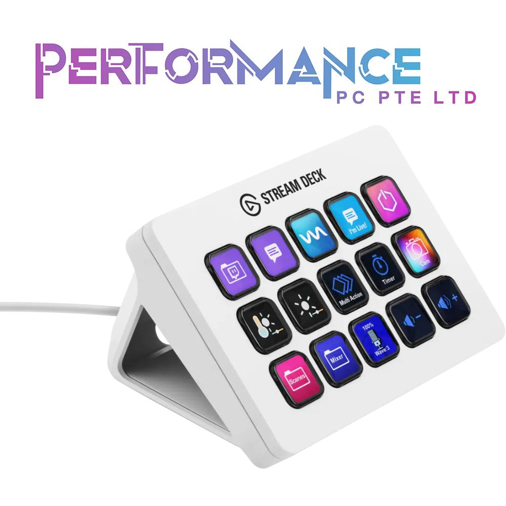 Elgato Stream Deck MK.2-Tactile Control Interface, 15 Customizable LCD Keys, Trigger Actions in apps, OBS, Twitch, YouTube & More Black/White (2 YEARS WARRANTY BY CONVERGENT SYSTEMS PTE LTD)