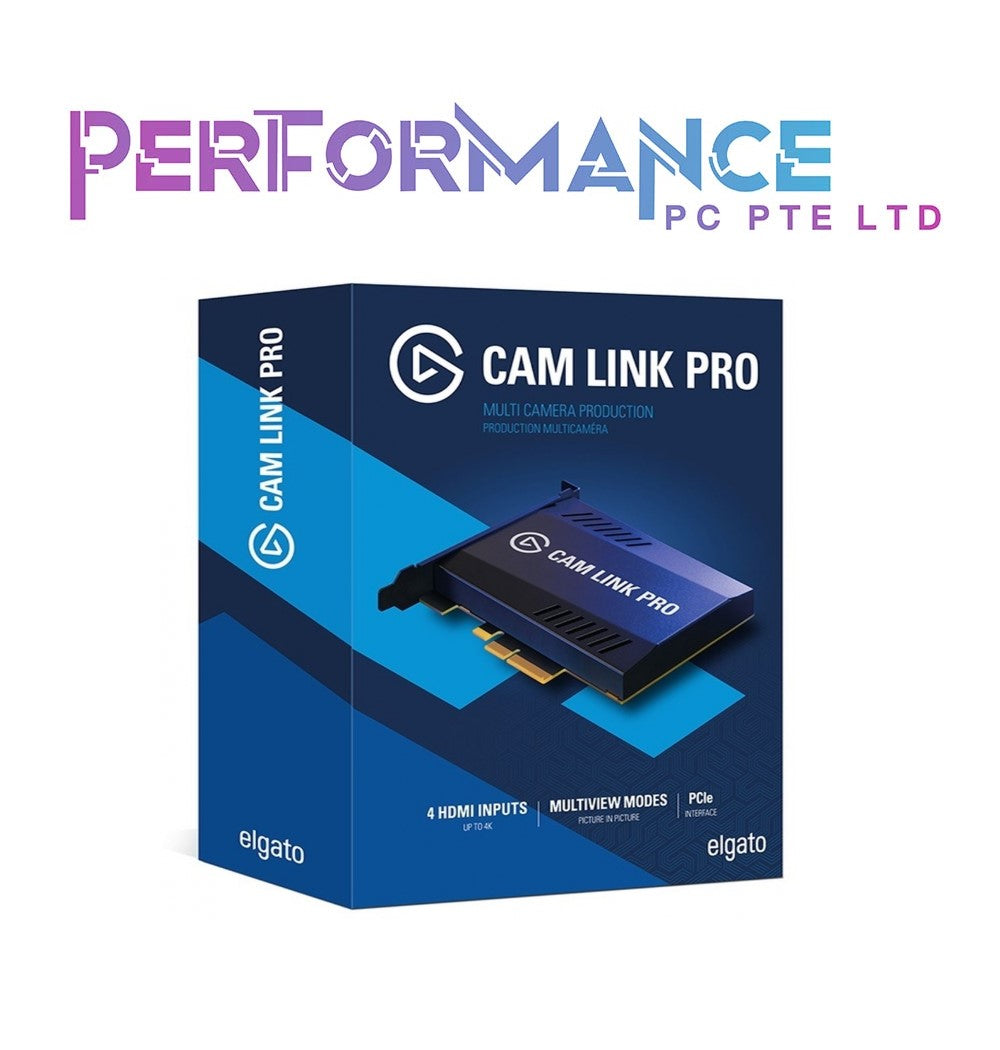 Elgato Cam Link Pro, Internal Camera Capture Card with 4 HDMI inputs, Stream and Record 1080p60 or 4K30 for Video Conferencing, Teaching, Streaming, Broadcasting on OBS, Zoom, Teams with Multicam, PC (2 YEARS WARRANTY BY CONVERGENT SYSTEMS PTE LTD)