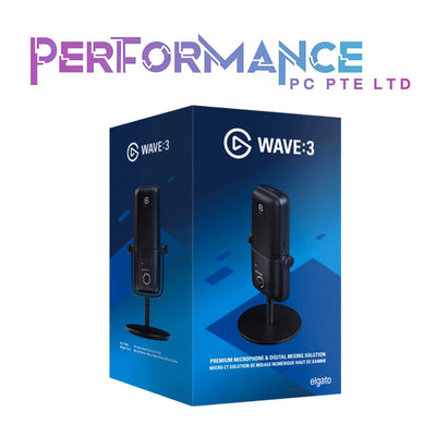 Elgato Wave:3 - Premium Studio Quality USB Condenser Microphone for Streaming, Podcast, Gaming and Home Office, Free Mixer Software, Sound Effect Plugins, Anti-Distortion, Plug ’n Play, Black/White (2 YEARS WARRANTY BY CONVERGENT SYSTEMS PTE LTD)