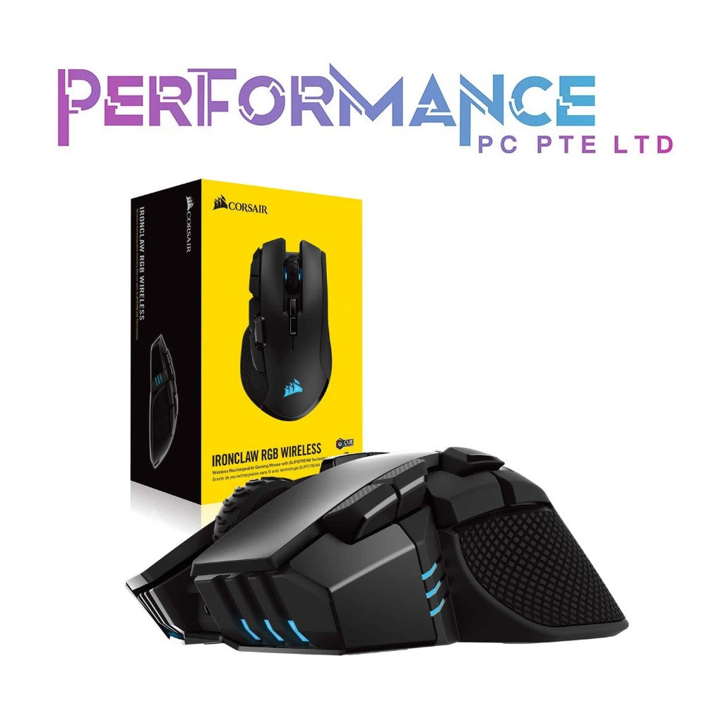 Corsair Ironclaw Wireless RGB - FPS and MOBA Gaming Mouse - 18,000 DPI Optical Sensor - Sub-1 ms SLIPSTREAM Wireless (2 YEARS WARRANTY BY CONVERGENT SYSTEMS PTE LTD)